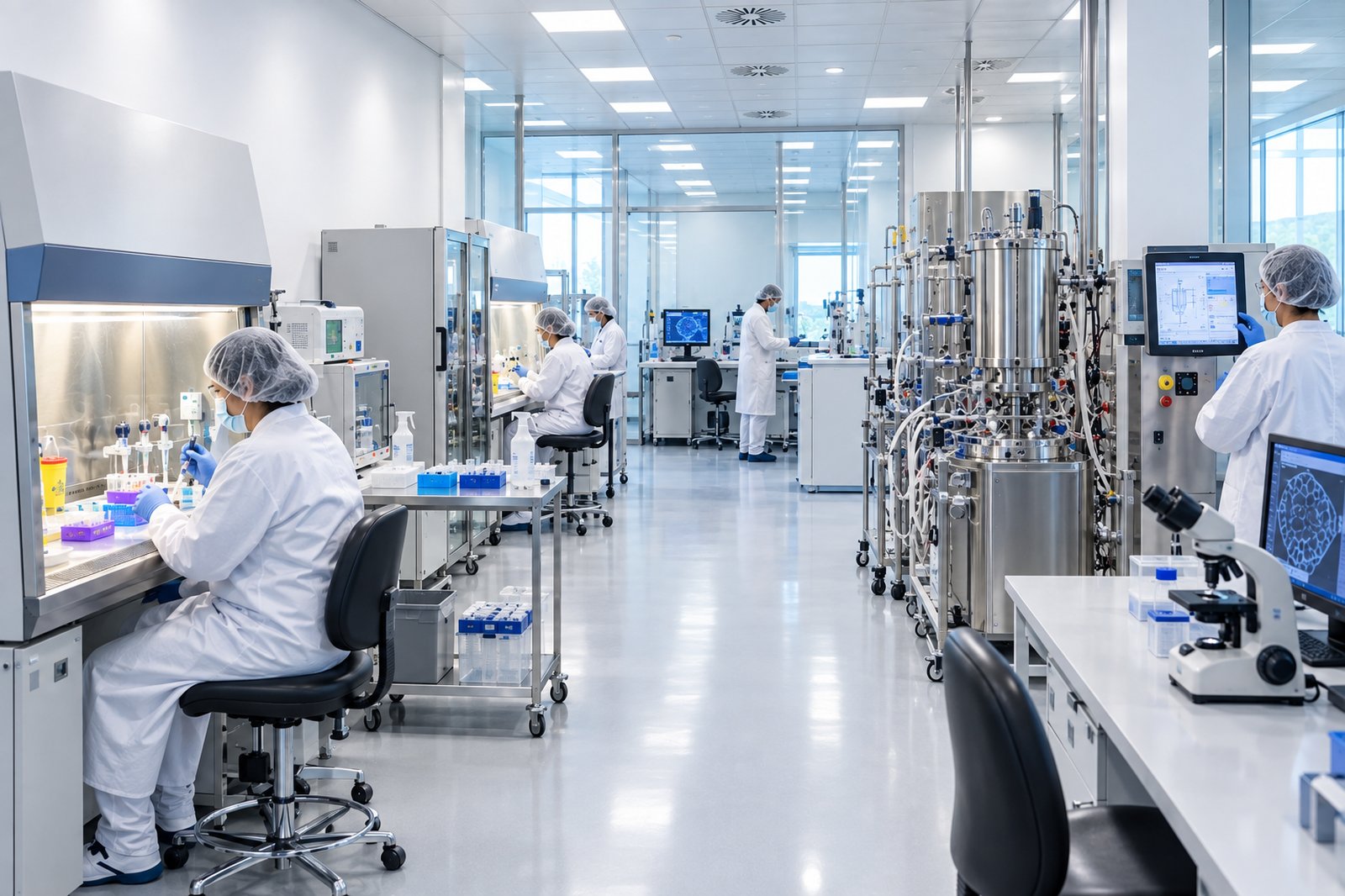 Laboratorio GMP per la produzione di terapie cellulari CAR-T presso la Cell Factory